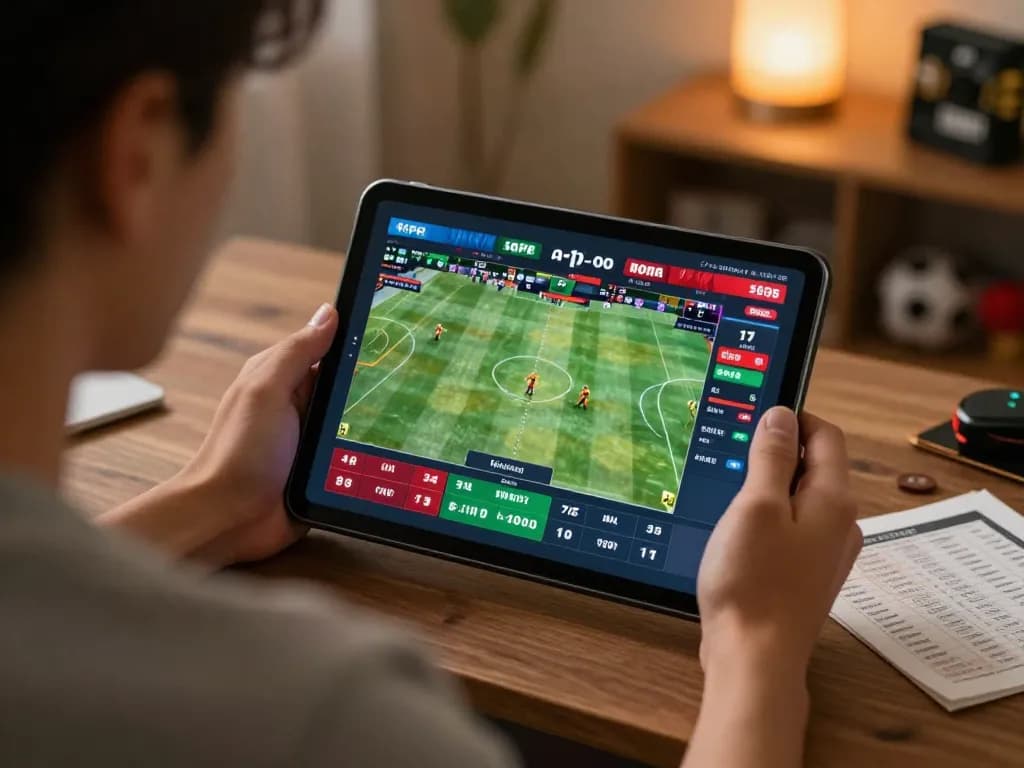 kk win online sports betting excitement with live game interface on tablet