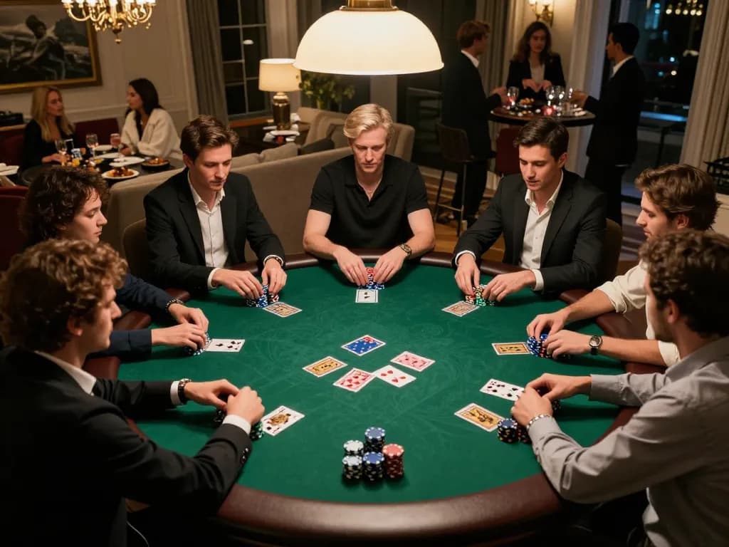 Dynamic poker gameplay at home showcasing competitive atmosphere and cm88 strategy