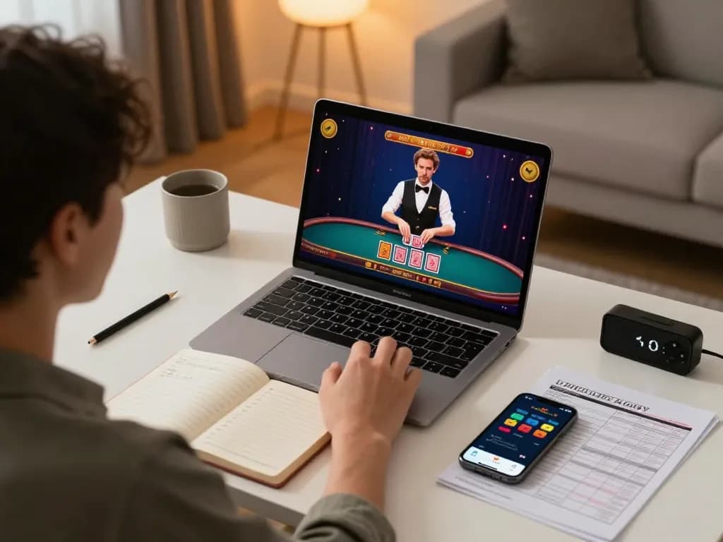 Terlibat dalam perjudian situs togel online dengan laptop, menampilkan elemen permainan yang bertanggung jawab dan strategi.