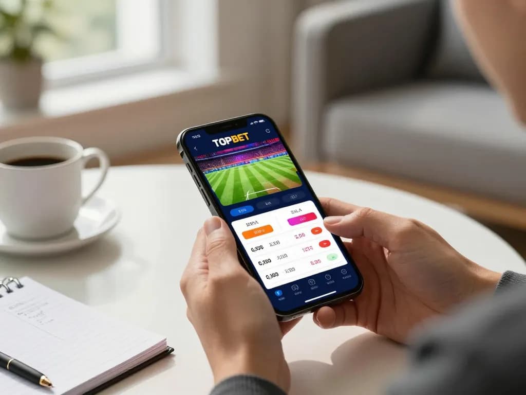 Experience the excitement of live betting on TOPBET with a user-friendly mobile app and vibrant sports graphics.