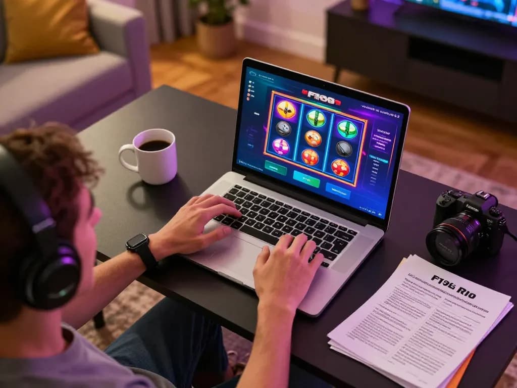 Engaging gameplay on F168 online casino from a cozy living room setup, showcasing excitement and strategic entertainment