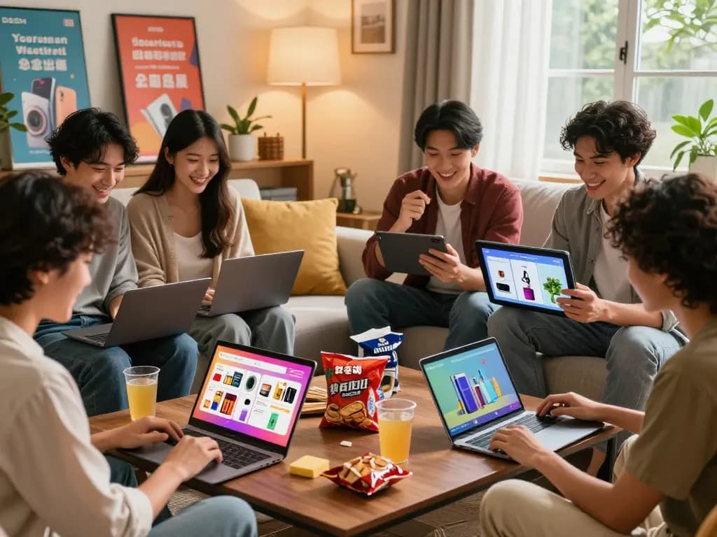 Friends enjoying Dash88 online shopping, showcasing vibrant e-commerce experience.