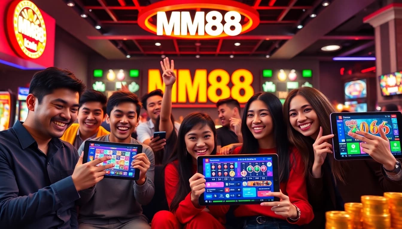 Players enjoying the dynamic experience of online gaming at mm88, showcasing a vibrant betting platform.