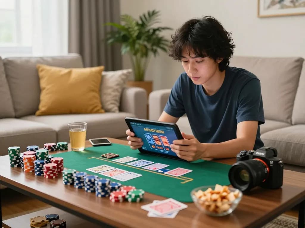 Terlibat dalam permainan daring di https://keluaranmejavip.it.com sambil duduk di ruang tamu yang nyaman.