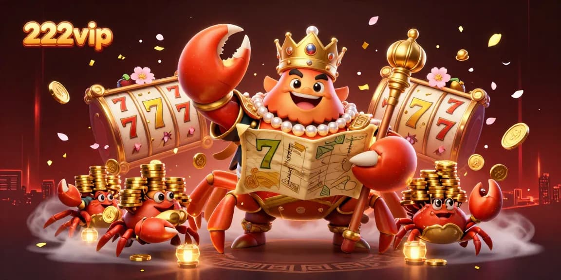 O jogo no 222vip oferece uma experiência única com um imperador caranguejo dourado e símbolos de sorte aos jogadores.