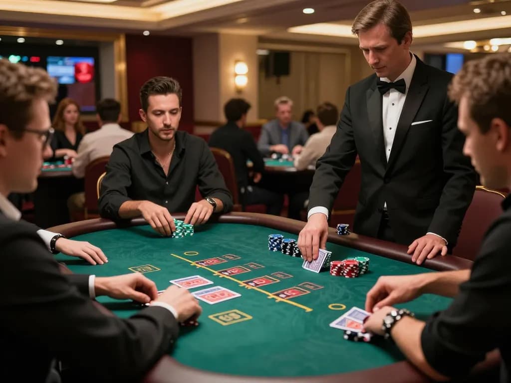 Players enjoying a thrilling blackjack game at Win678 casino, engaging strategy and excitement.