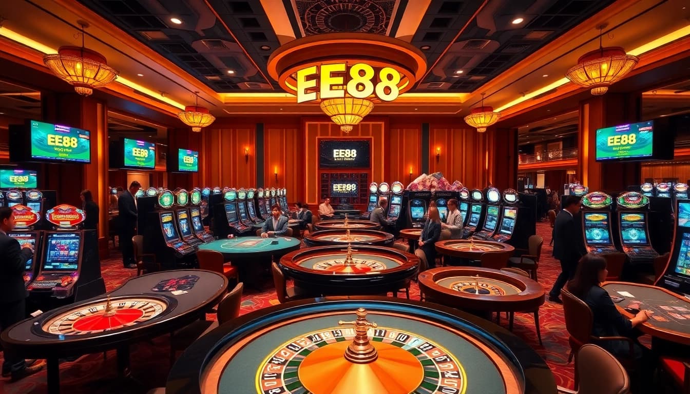 Experience the excitement of the ee88 app in a vibrant casino environment with live dealers.
