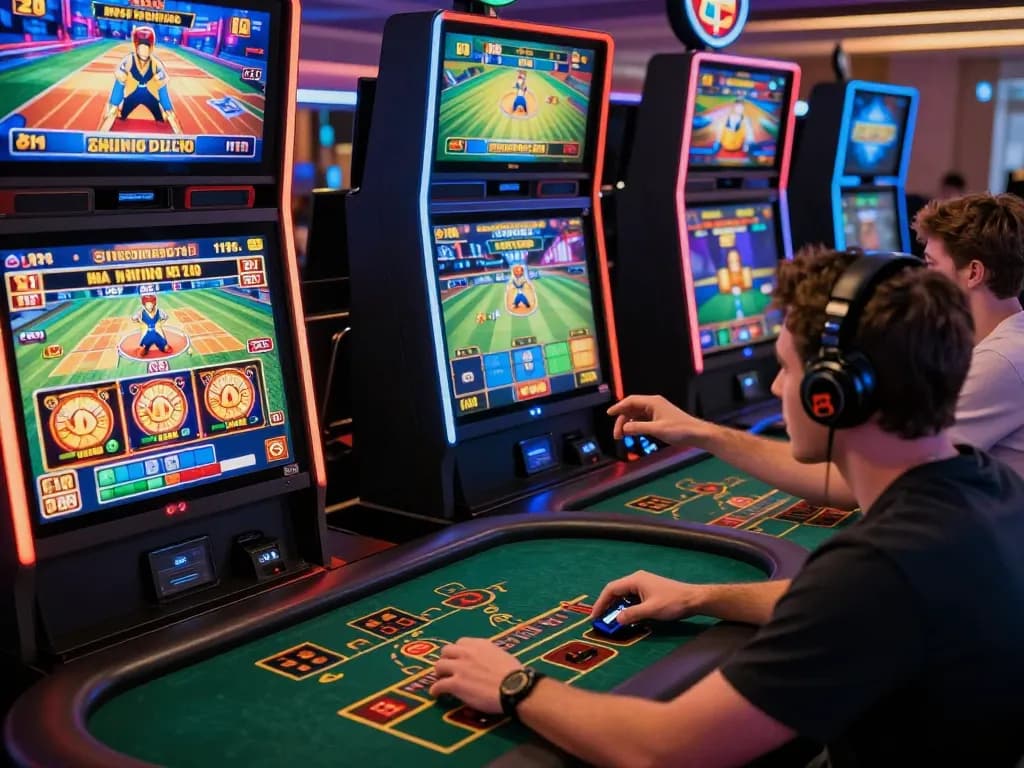 Exciting gaming experience at OPEN88 COM with diverse players enjoying sports betting and casino games in a vibrant digital environment.