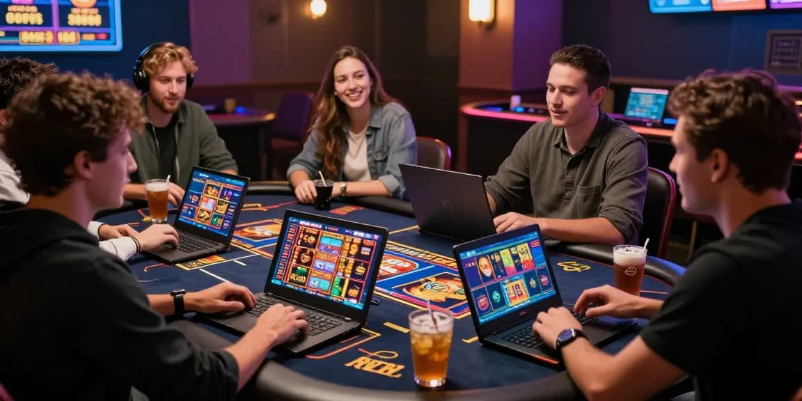 Players enjoying bonus buy slots in an engaging online casino atmosphere with vibrant graphics.