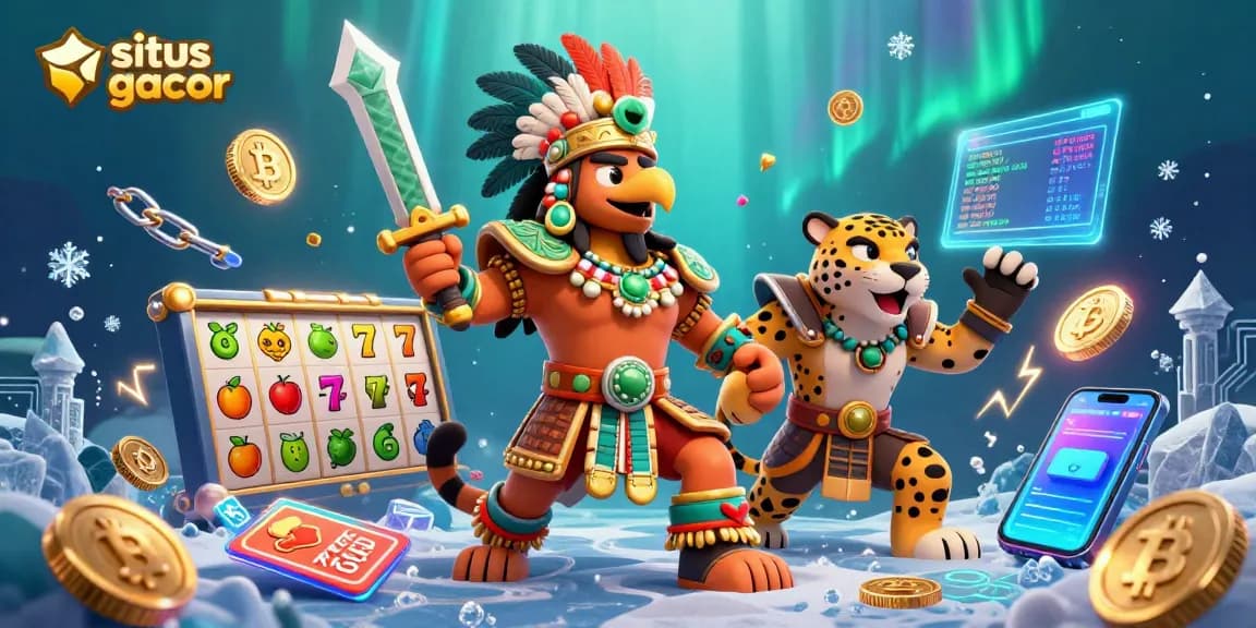 Experience slot gacor action with this vibrant illustration of a warrior eagle and jaguar.
