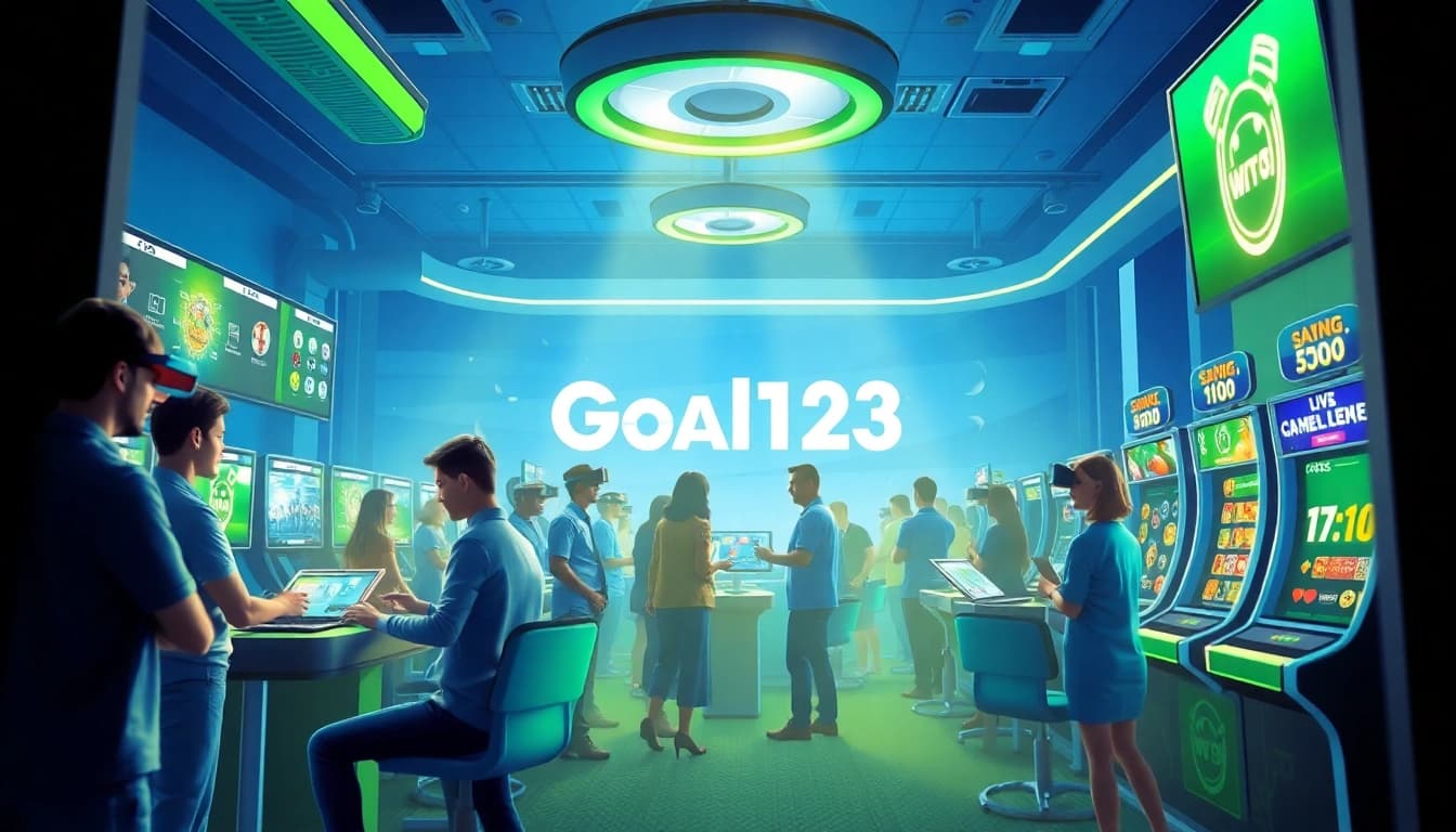 Engaging online gaming scene at Goal123 featuring diverse players and dynamic interfaces