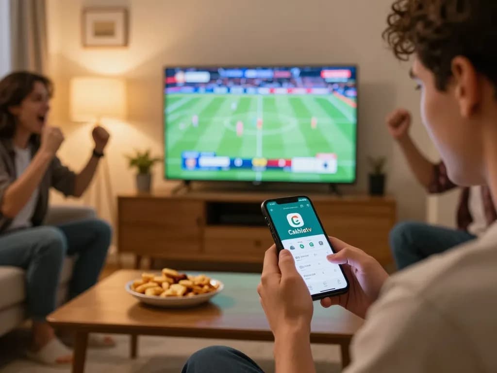 Cakhiatv user engaged in sports betting while enjoying a game night with friends