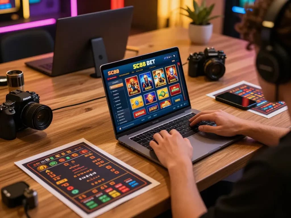 Engage with SC88 BET by playing dynamic online casino games in a cozy gaming setup.