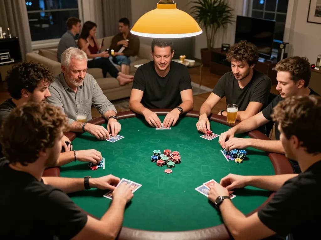 Casual home poker night with friends showcasing engaging casino sider atmosphere