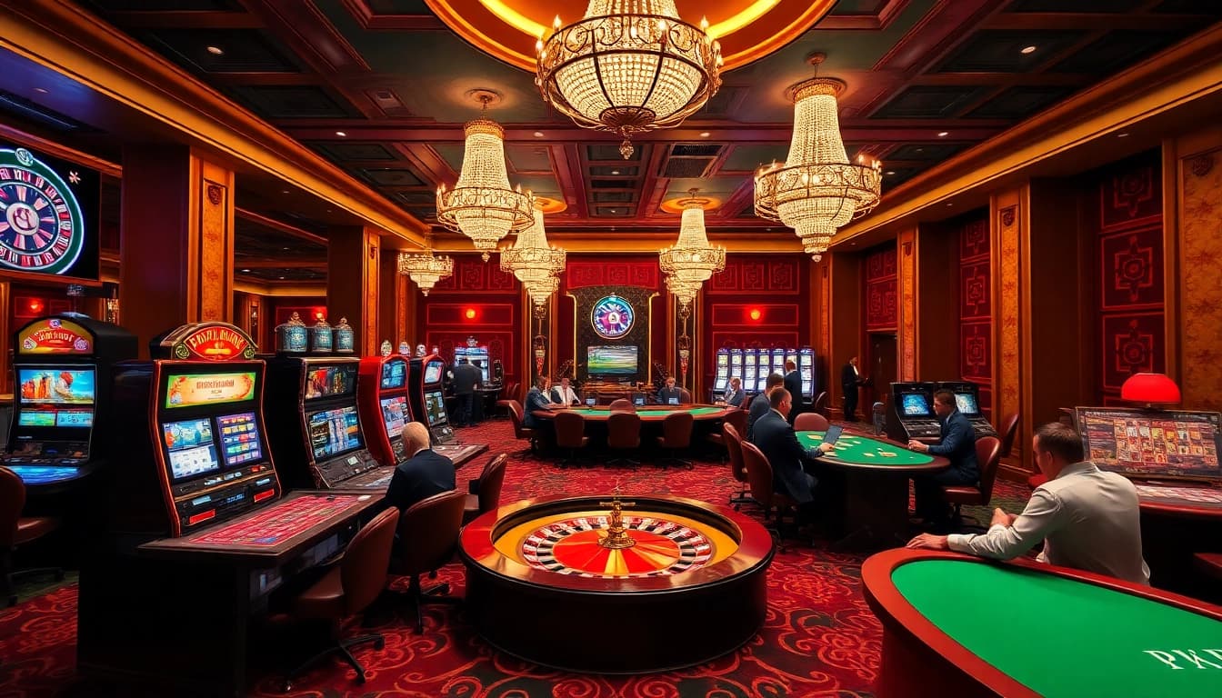 SODO CASINO players enjoying exciting games amidst a luxurious casino setting.