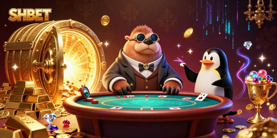 Experience thrilling gameplay at SHBET with a jolly walrus, penguin dealer, and bluffing pufferfish.