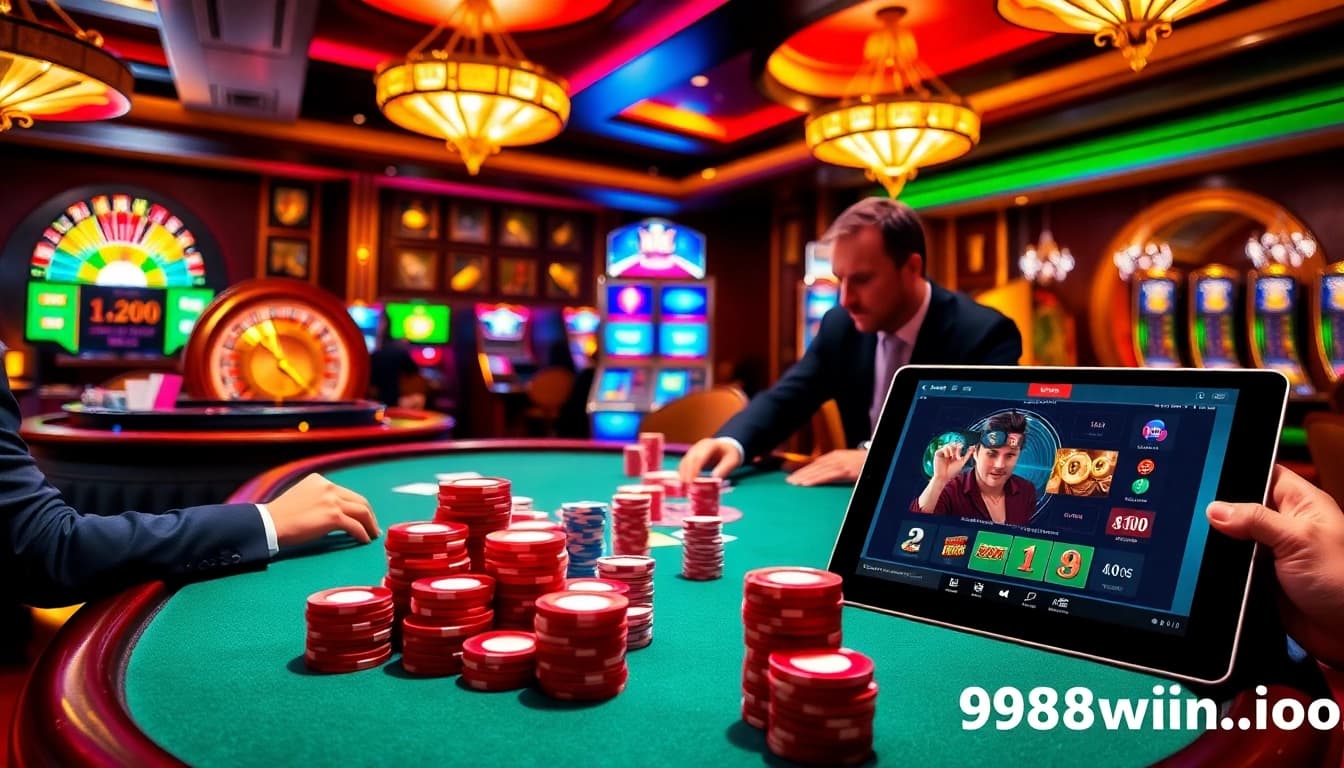 Exciting poker action at https://98win3h.io/ casino with vibrant tables and intense players.