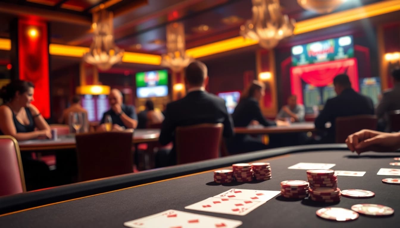 Experience the thrill and luxury of 18vip娛樂 at a vibrant casino table.