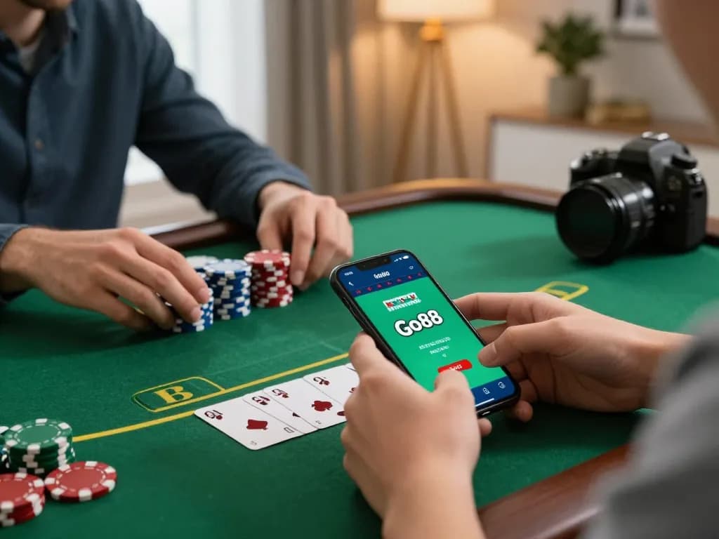 Engaging with the Go88 mobile app while placing strategic bets on blackjack