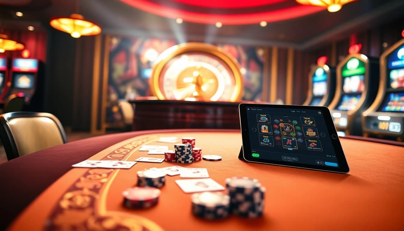 Engaging casino visuals featuring dynamic table games and online gambling elements for https://xx88csn.com/.