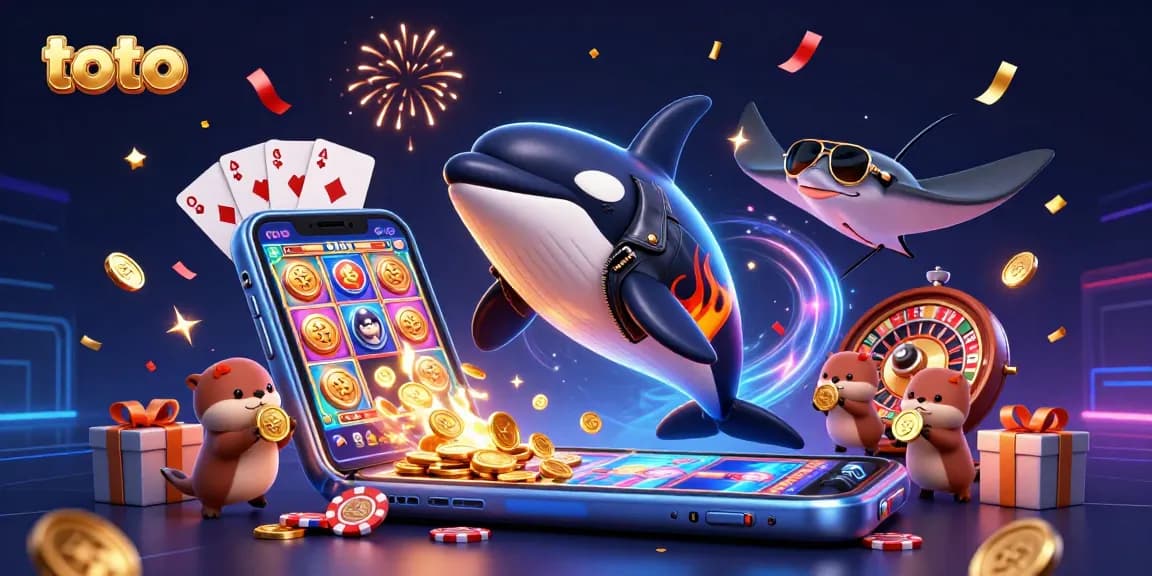 Experience exciting toto gameplay with golden coins and dynamic characters in a vibrant casino scene.