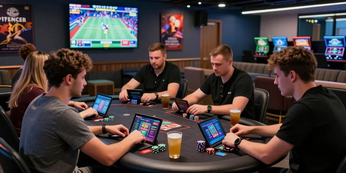 Players enjoying engaging experiences at credit card casinos from https://thebls.org.uk in a lively gaming lounge.