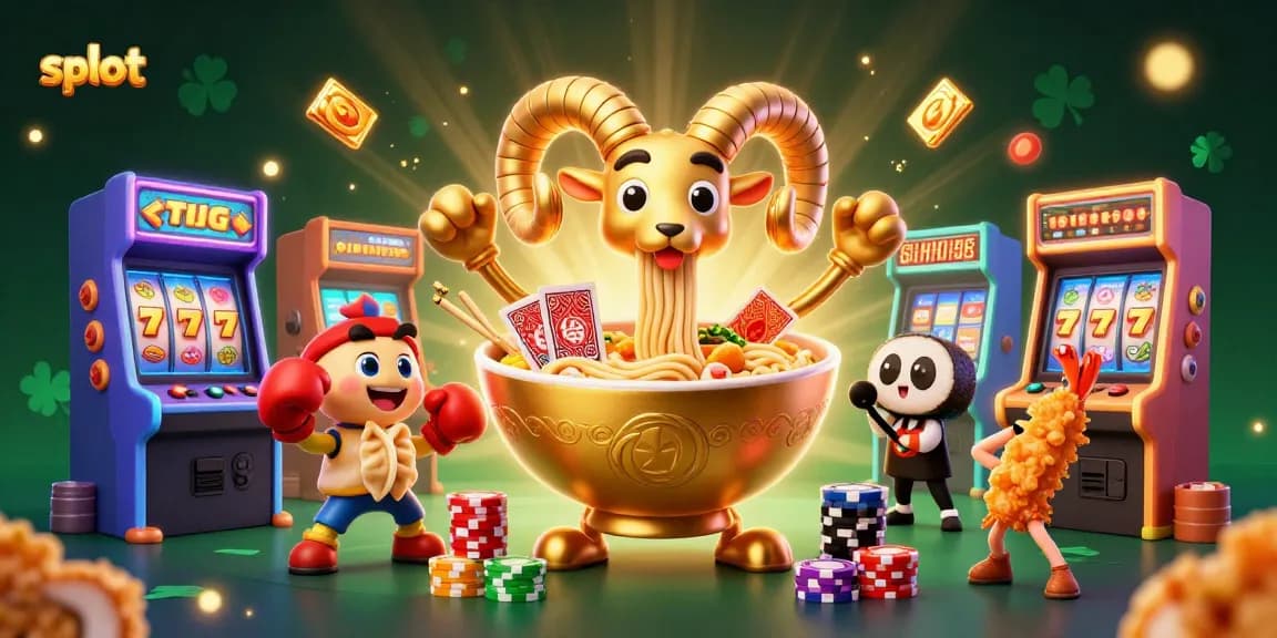 Slot dengan karakter unik sedang beraksi dalam ilustrasi kasino yang menarik.