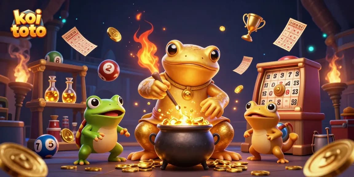 Experience thrilling gameplay with koi toto lottery balls and golden winnings in an enchanting casino atmosphere.