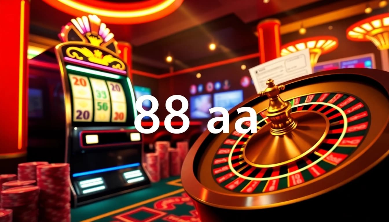 Exciting online gambling interface featuring 88aa slot machines and roulette wheels.