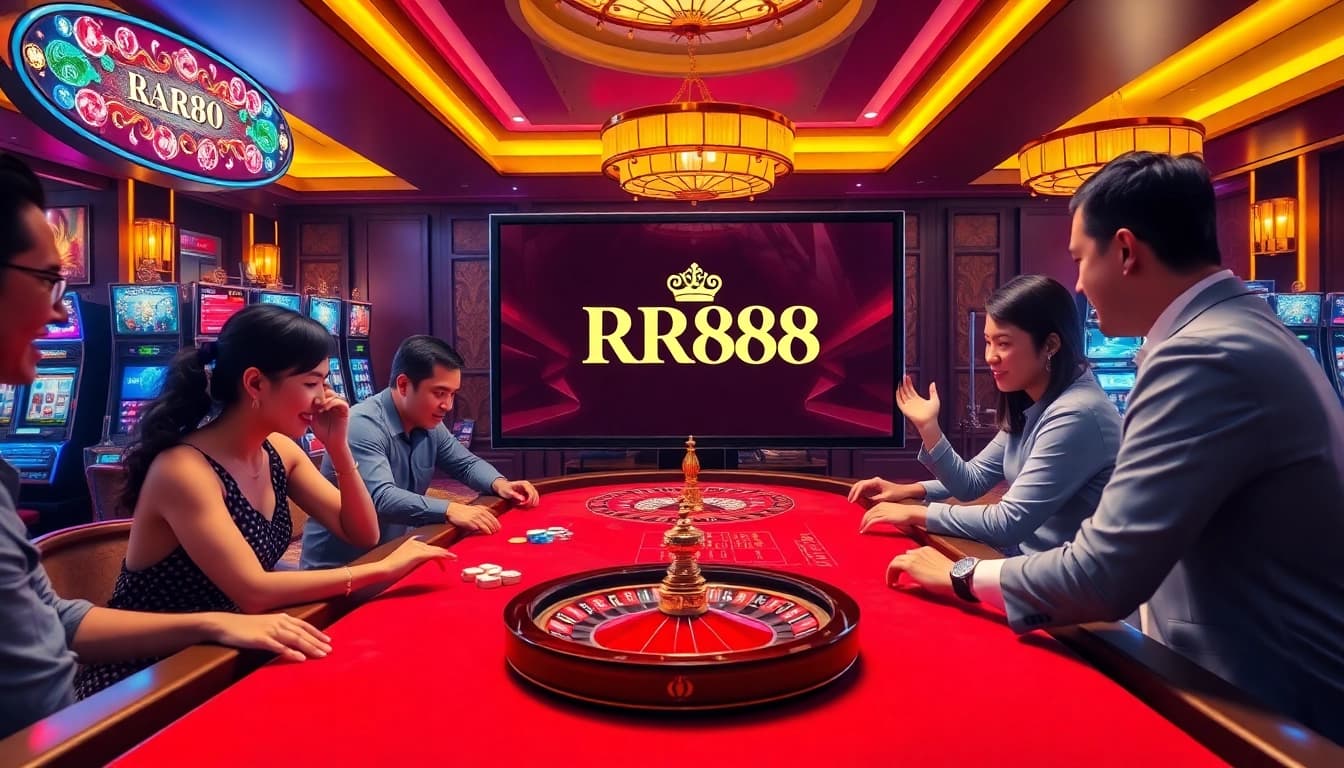 Players enjoying an exciting moment at RR88 casino, engaging in table games and thrilling slots.