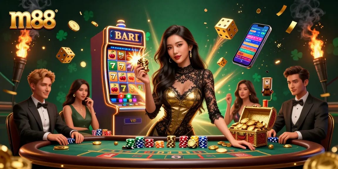 Ikuti permainan baccarat eksklusif dari m88 di meja kasino VIP yang ramai.