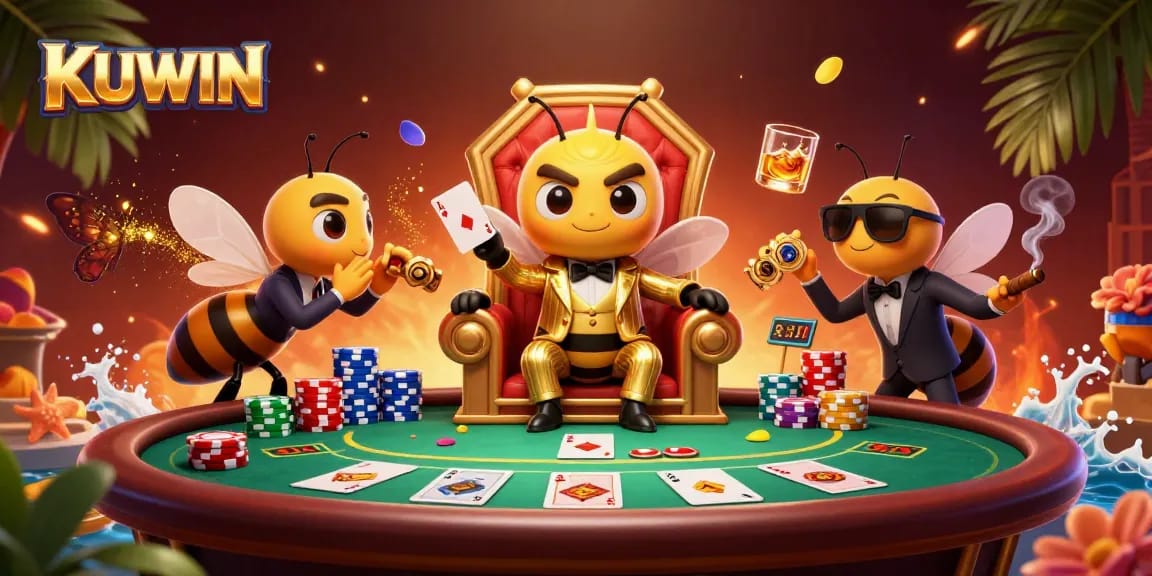 Experience thrilling gameplay with KUWIN in this vibrant online casino scene packed with poker action.