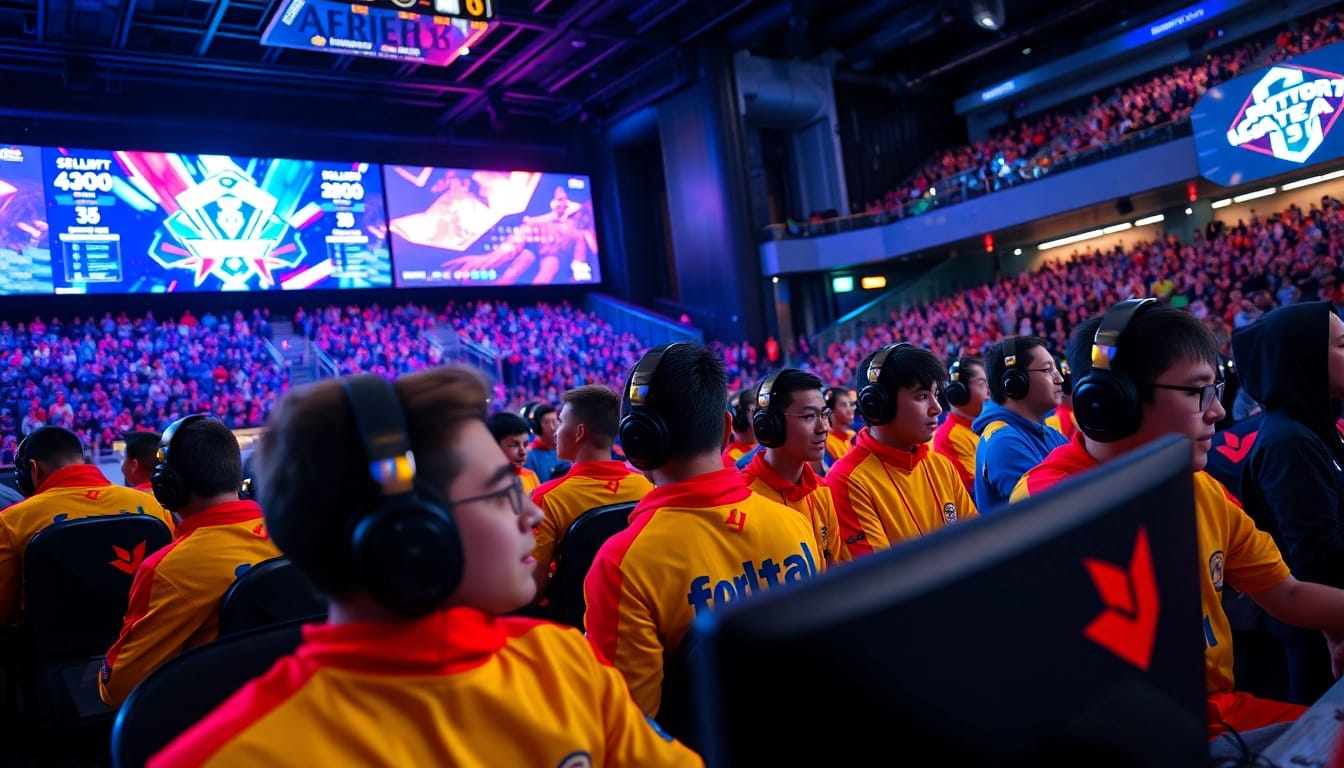 Experience the thrill of Nova88 esports with dynamic gaming action captured in a vibrant arena.