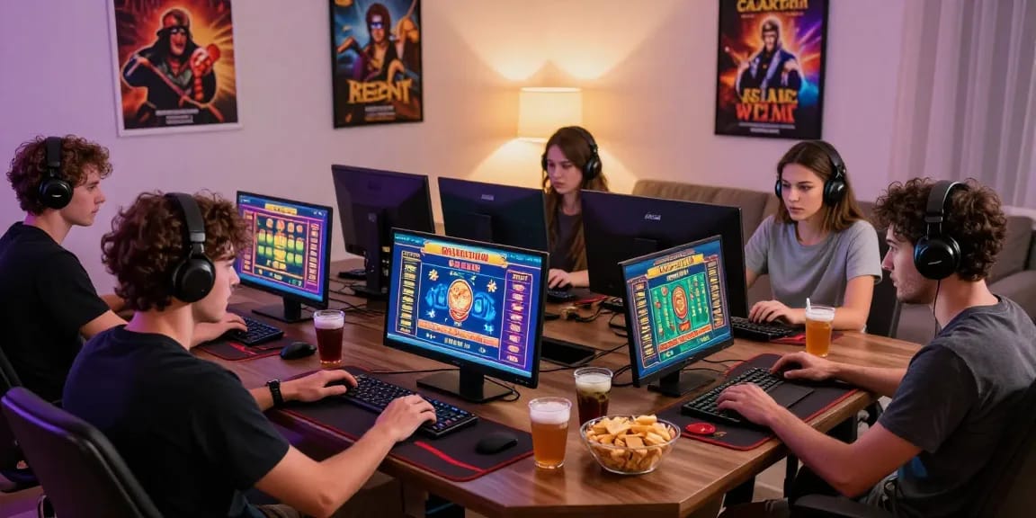 Players enjoying engaging experiences at credit card casinos, showcasing vibrant gaming atmosphere and diverse gameplay.