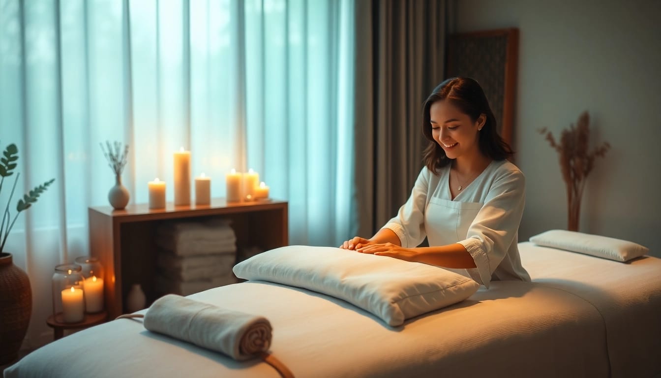 Relaxing ambiance for 동탄출장마사지 with a professional therapist and calming decor.