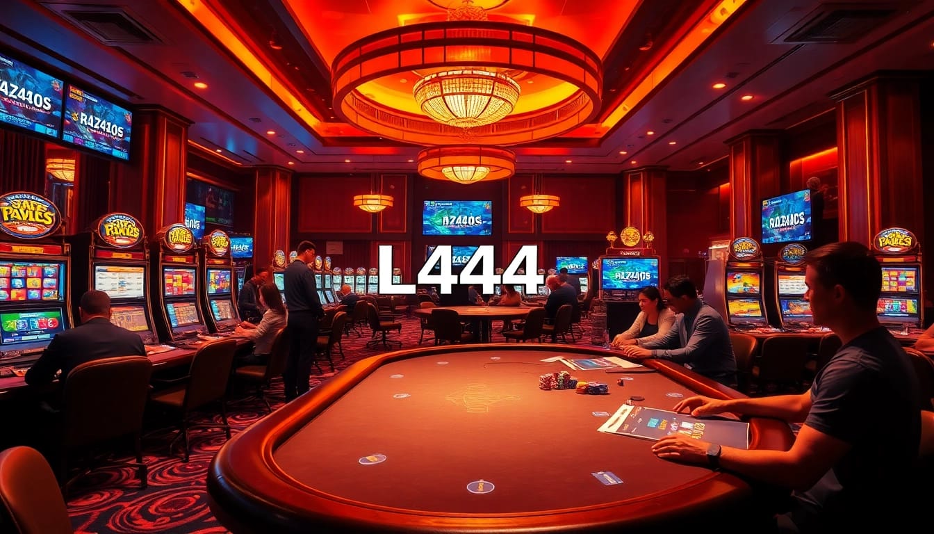 Experience thrilling betting action at L444's vibrant online casino gaming tables.