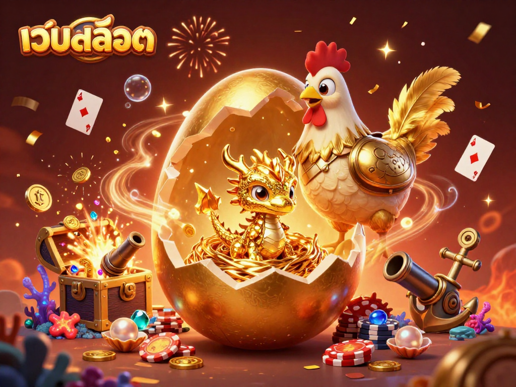 Experience thrilling moments at เว็บสล็อต with a vibrant fantasy scene featuring gold treasures and vibrant gameplay elements