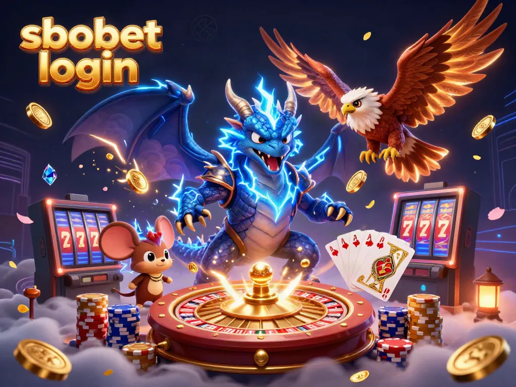 Engage with sbobet login to experience dynamic online betting excitement in this vibrant illustration.
