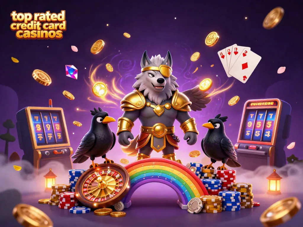 Experience the excitement of top rated credit card casinos with vibrant casino elements and Norse mythology.
