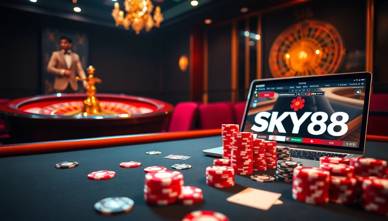 Experience high-stakes excitement at SKY88, linking players to thrilling casino games online.