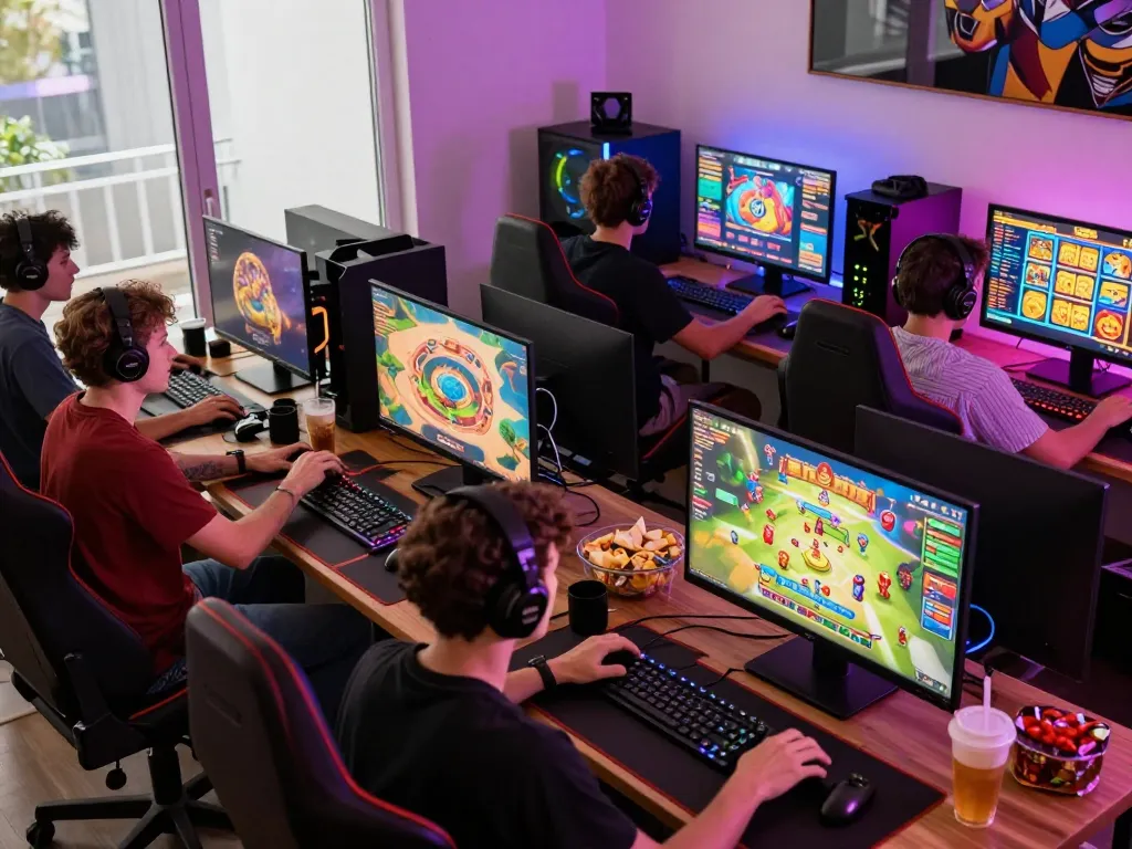 Engaged players enjoying their favorite nk88 games in a vibrant gaming environment.