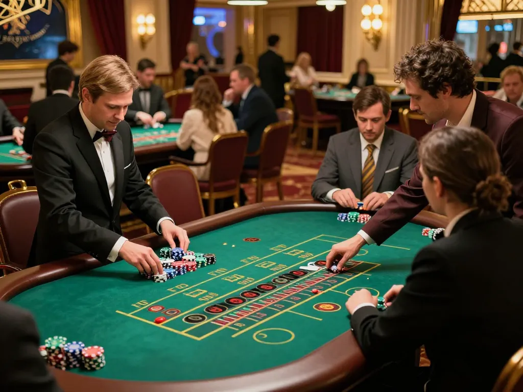LU88 players celebrating wins at vibrant roulette tables, showcasing excitement and luxury in gaming.