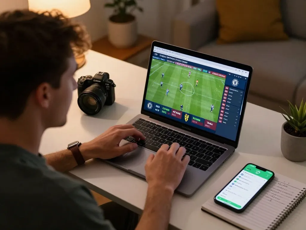 Soi kèo Chelsea highlights a bettor engaging with live betting odds during a Chelsea match online.