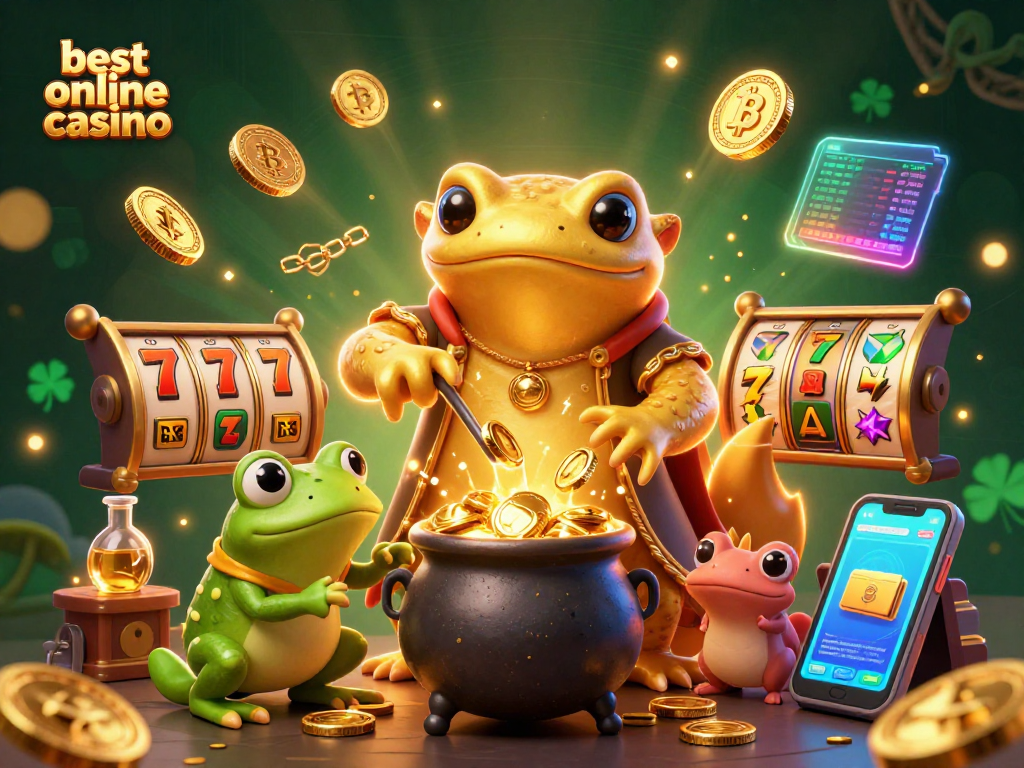 Experience the excitement of the best online casino with vivid pokies symbols and golden winnings.