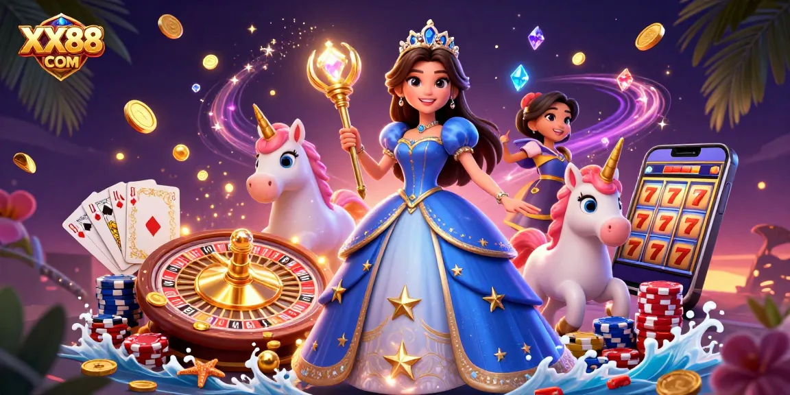 Join the excitement of XX88 COM gaming experience with a dazzling scene of casino splendor.