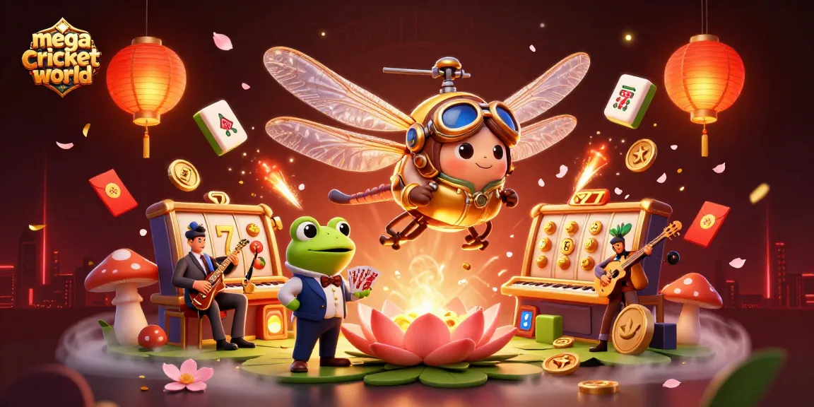 Experience the excitement of mega cricket world with vibrant casino elements and engaging characters.