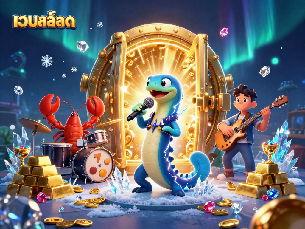 Spin the เว็บสล็อต reels with electric eel DJ and vibrant underwater casino elements.