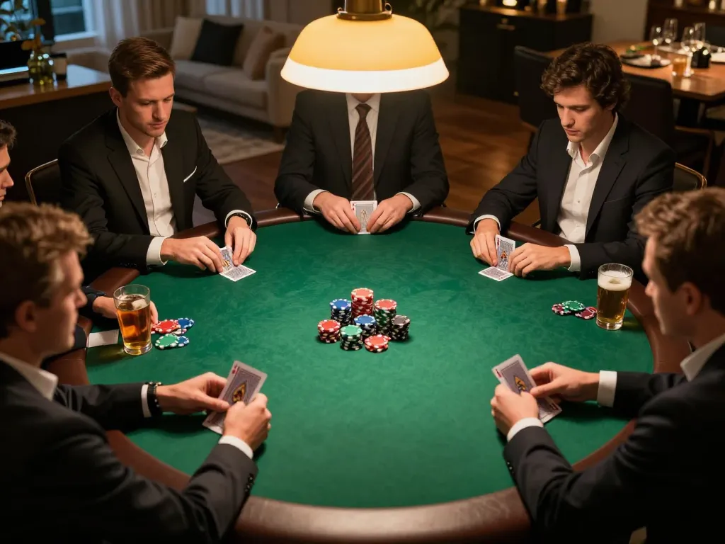 Engaging poker game at home showcasing strategy and excitement in nk88.