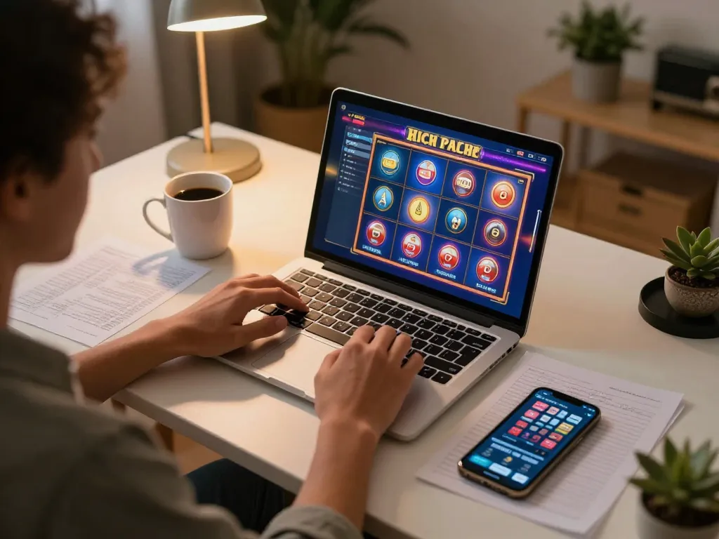 Rasakan slot hotplay95 dalam pengaturan permainan rumah yang nyaman dengan antarmuka slot yang menarik dan catatan permainan.