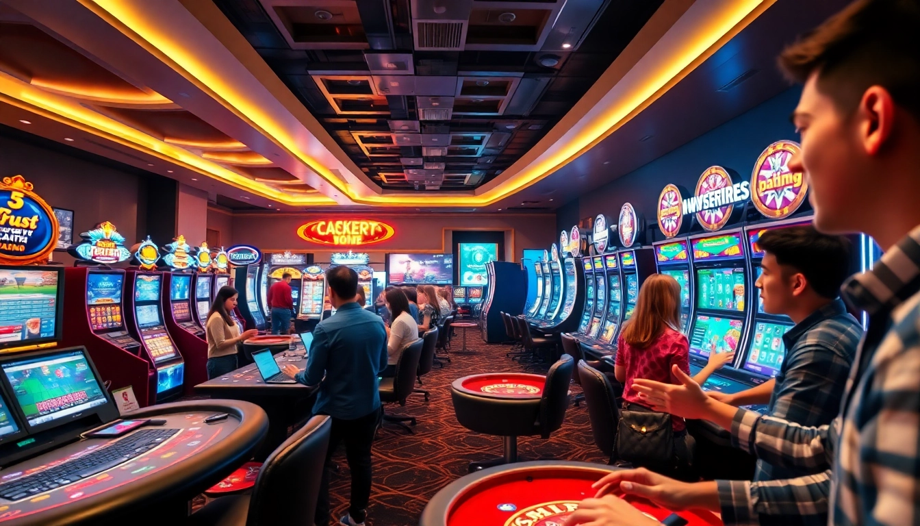 33win online casino scene with vibrant games and engaged players in a dynamic atmosphere.